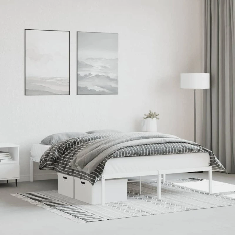 Sengeramme i metal 140x200 cm – hvid, robust stel