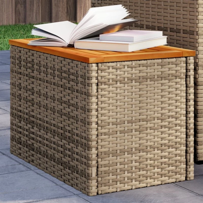 Haveborde 2 stk. 55x34x37 cm - polyrattan & massivt træ