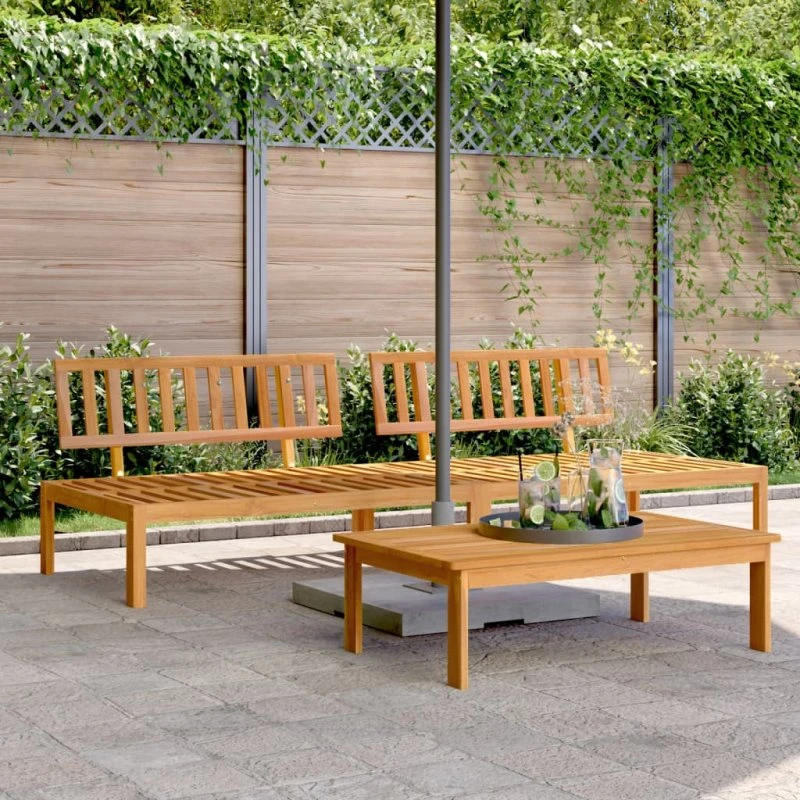 Midtermoduler til pallesofa 2 stk – massivt akacietræ