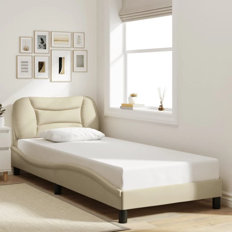 Hvar sengeramme 80x200 cm - creme stof (uden madras)