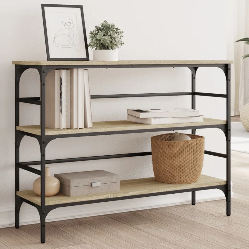 Konsolbord 100x32x75 cm i sonoma-eg (konstrueret træ)