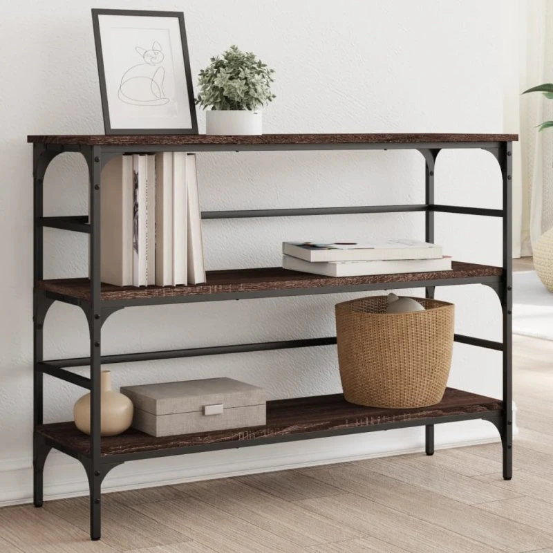 Konsolbord 100x32x75 cm i konstrueret træ - Egetræsfarve