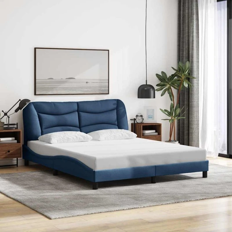 Hvar sengeramme 160x200 cm stof blå – uden madras