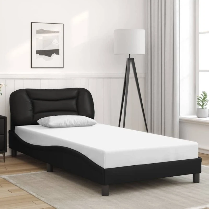 Sengeramme Hvar 100x200 cm i sort kunstlæder