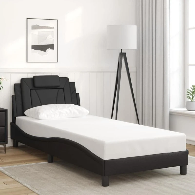 Viana sengeramme 80x200 cm i sort kunstlæder