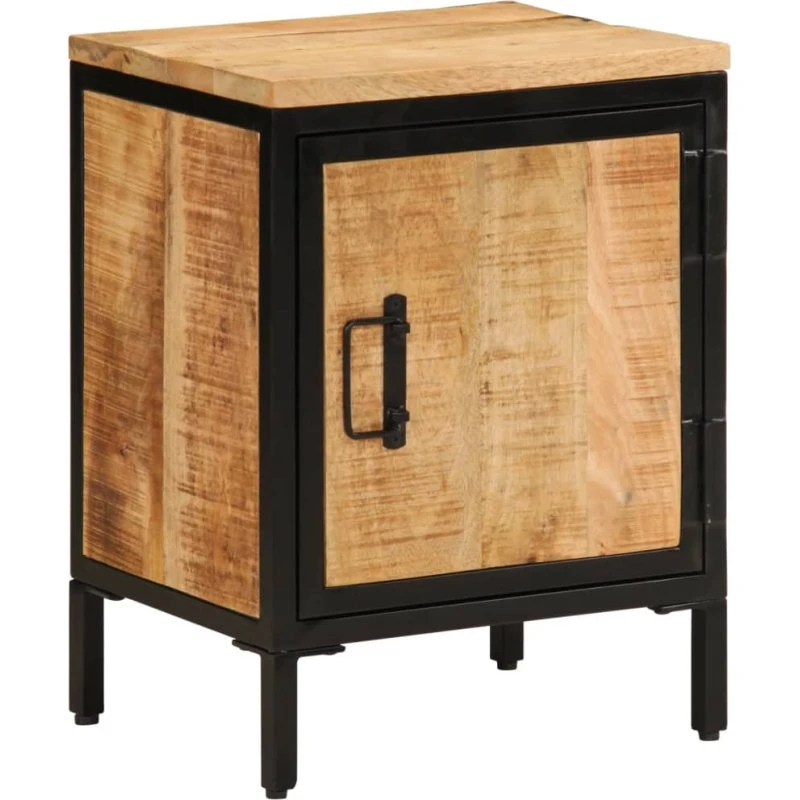 Sengebord i massivt ru mangotræ 40x30x52,5 cm