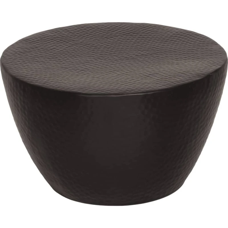 Sofabord Ø50x30 cm hamret aluminium - sort