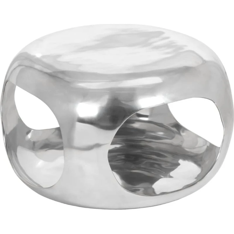 Sofabord 50x50x30 cm i aluminium – sølv