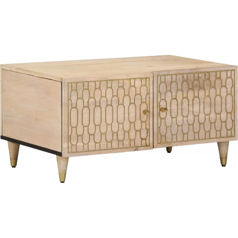 Sofabord i massivt mangotræ 80x50x40 cm