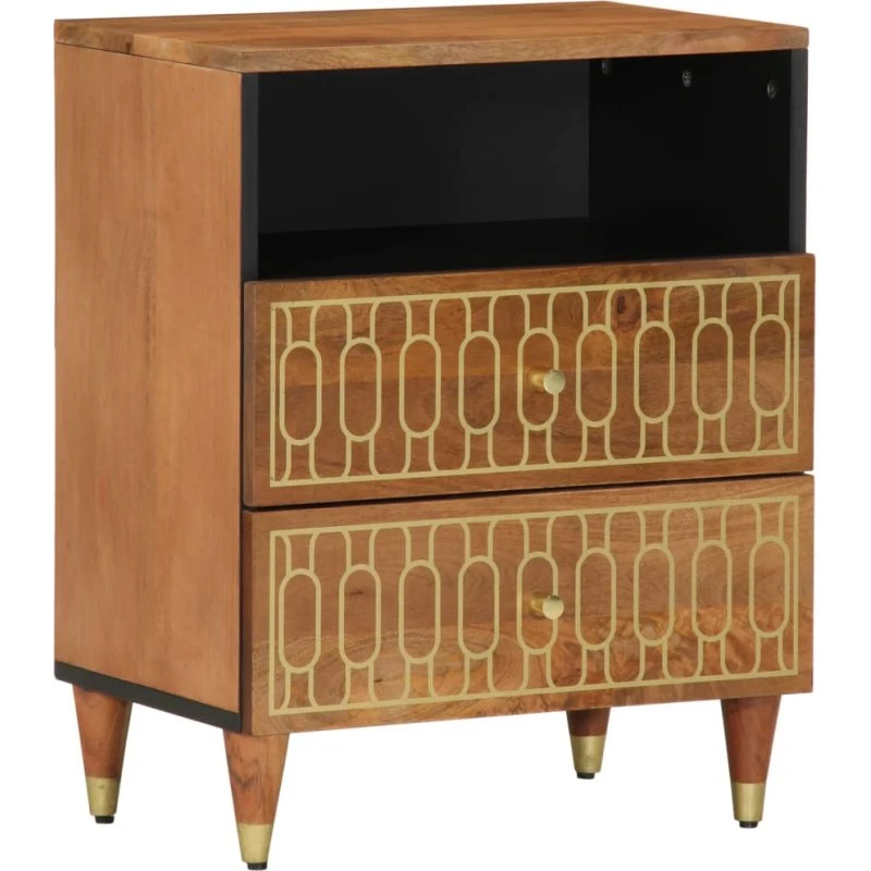 Sengebord i massivt mangotræ 50x33x62 cm