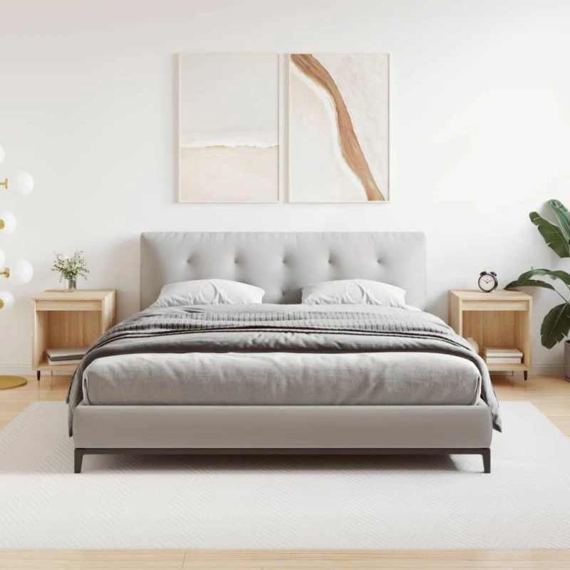 Sengebord 2 stk. 40x35x50 cm Sonoma-eg – konstrueret træ