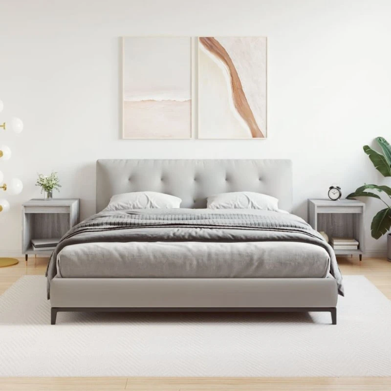 Sengeborde 2 stk. 40x35x50 cm sonoma-eg (konstrueret træ)