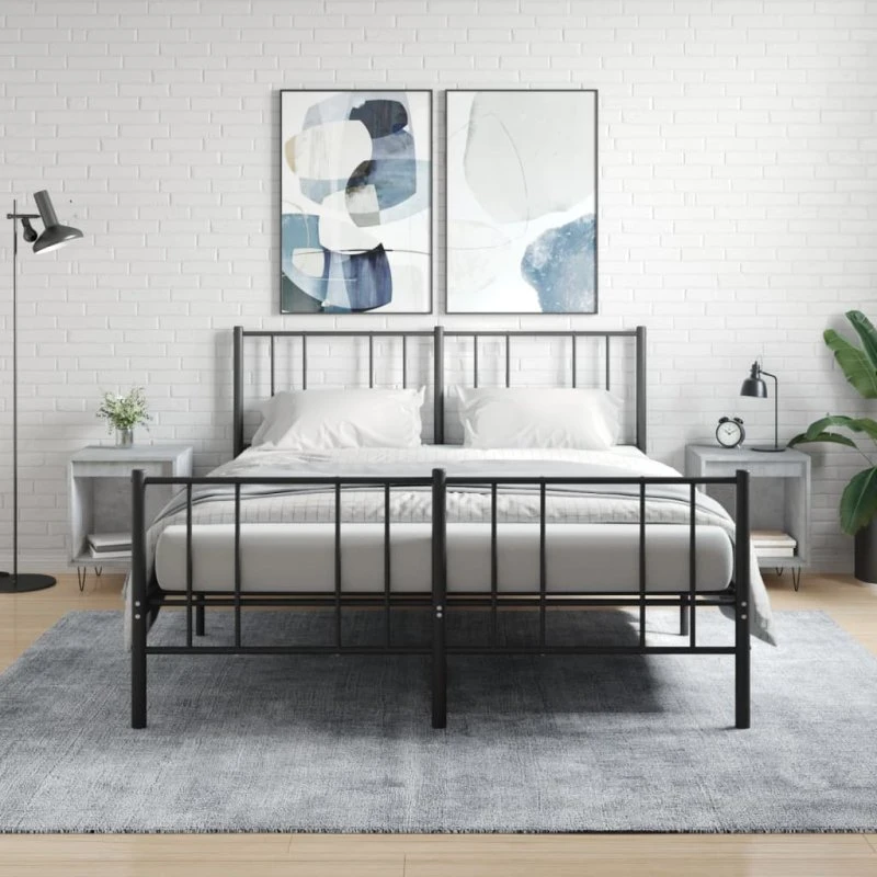 Sengeborde 2 stk 40x35x50 cm konstrueret træ – betongrå