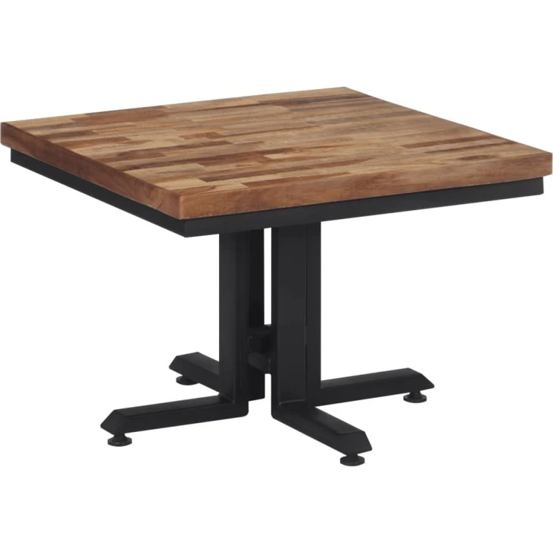 Sofabord 55x55x40 cm – massivt genbrugsteak