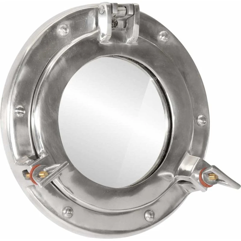 Koøjespejl i aluminium Ø23 cm – væghængt, poleret look