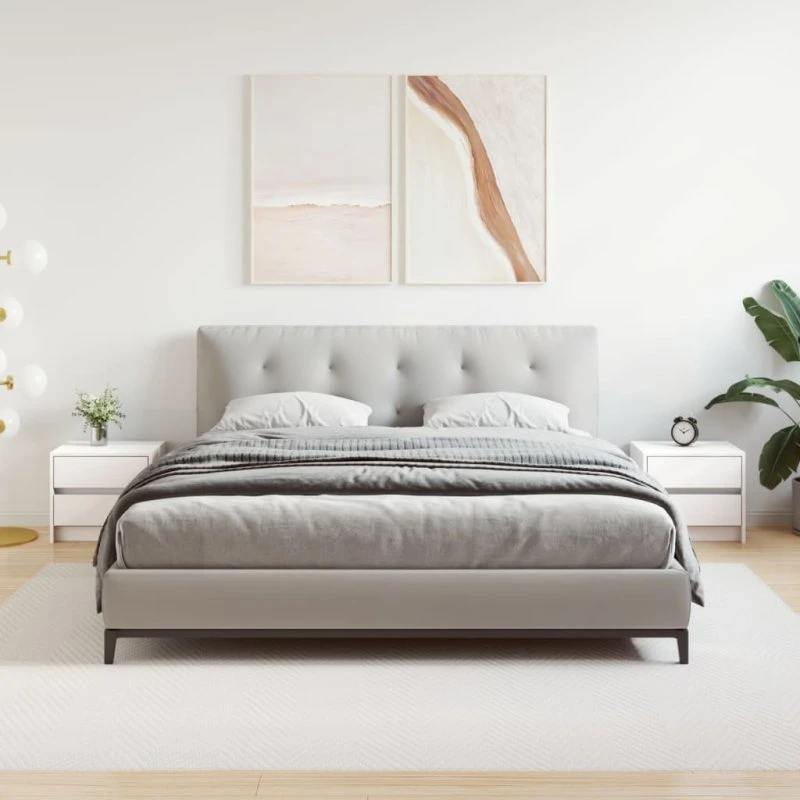 Sengeborde i massivt fyrretræ 2 stk. 40x31x35,5 cm hvid