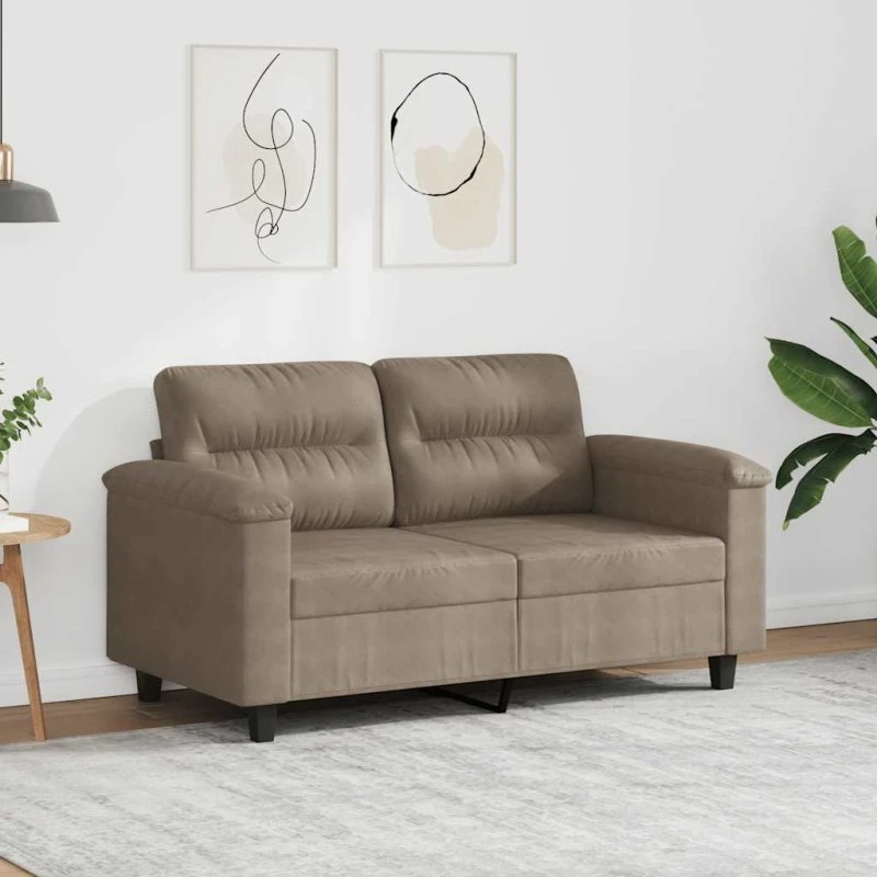 2-personers sofa 120 cm i mikrofiber – gråbrun
