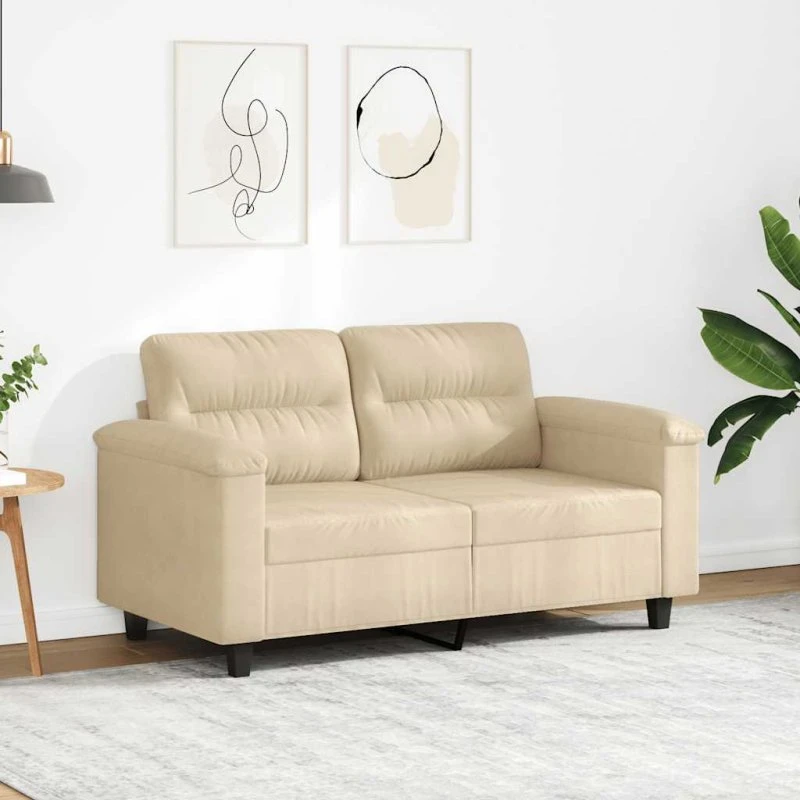 2-personers sofa 120 cm i creme mikrofiber