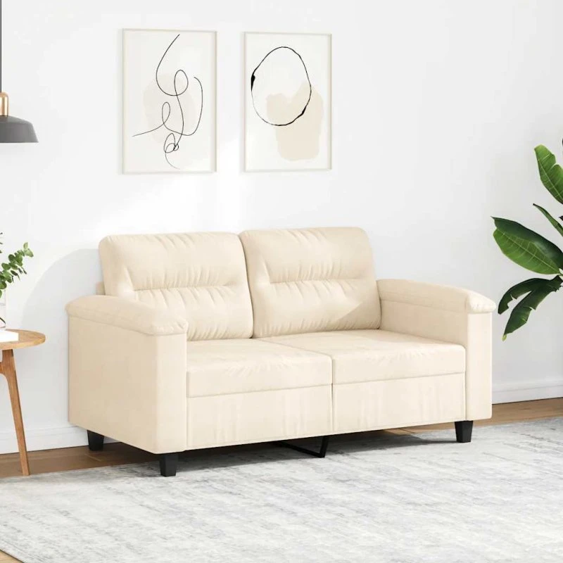 2-personers sofa 120 cm i beige mikrofiber