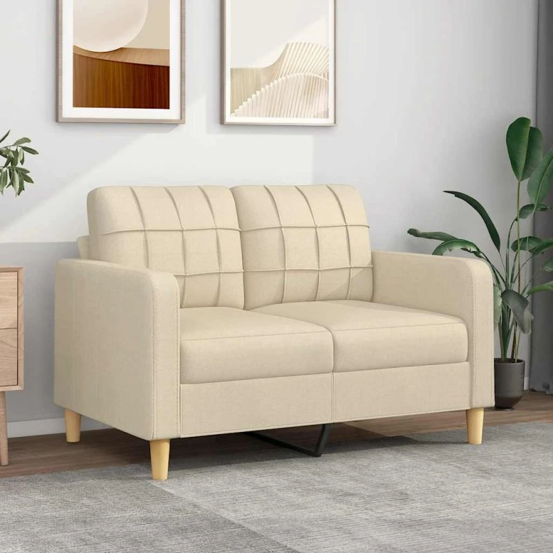 2-personers sofa 120 cm i creme stof