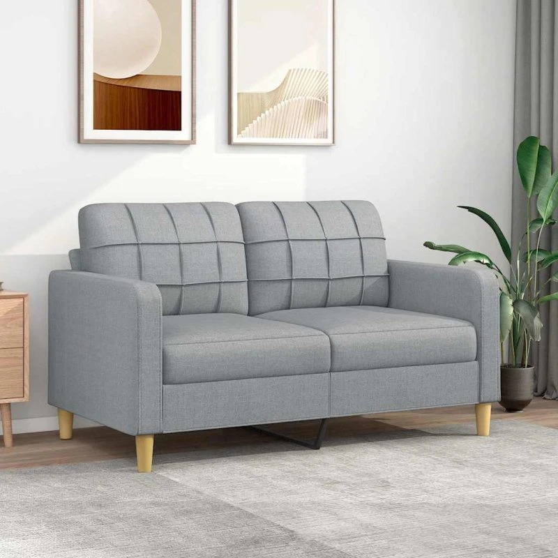 2-personers sofa 140 cm i lysegrå stof