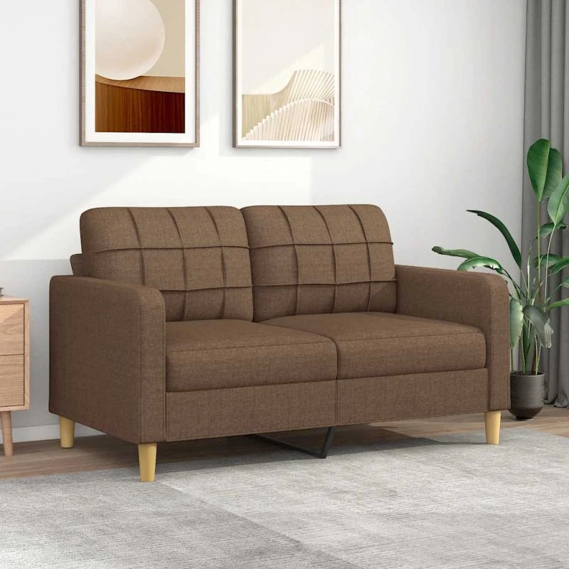 2-personers sofa 140 cm i brunt stof