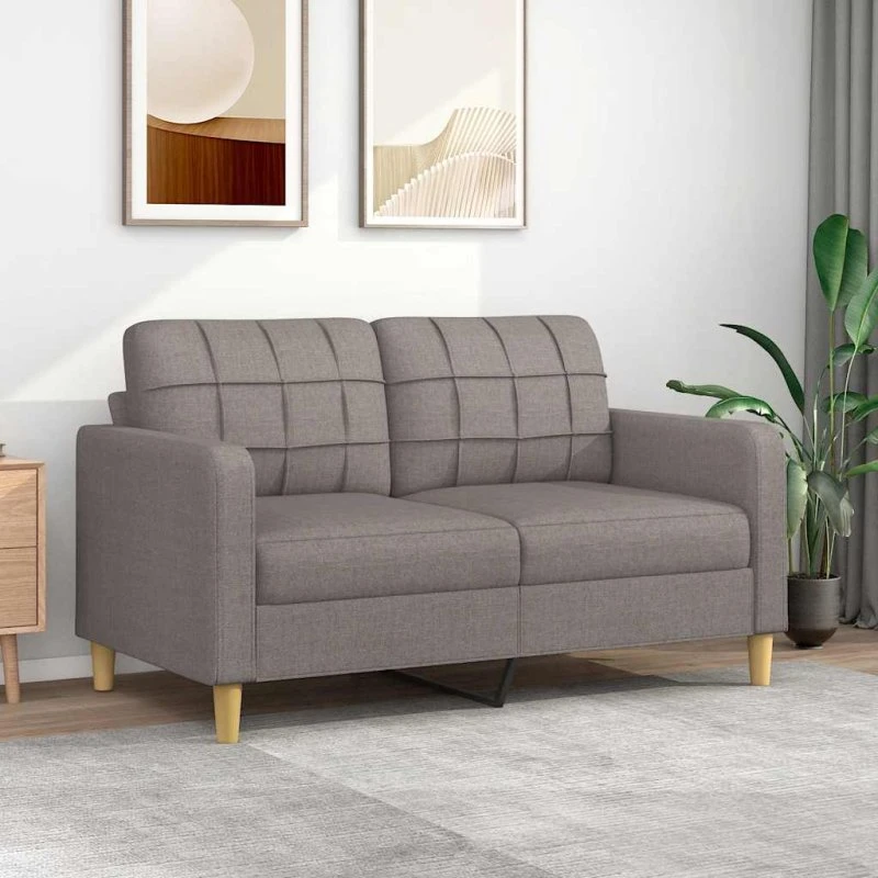 2-personers sofa 140 cm stof gråbrun – komfort og robust