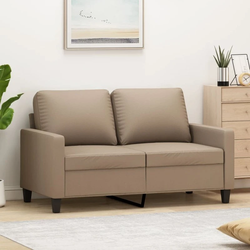 2-personers sofa 120 cm kunstlæder – Cappuccino