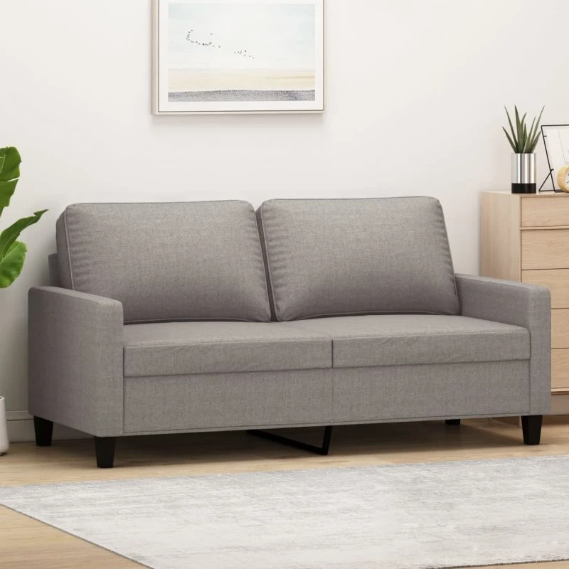 2-personers sofa 140 cm stof gråbrun – robust og komfortabel