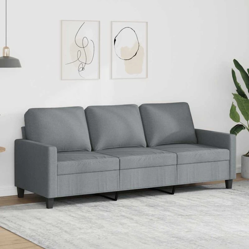 3-personers sofa 180 cm stof lysegrå - komfort & design