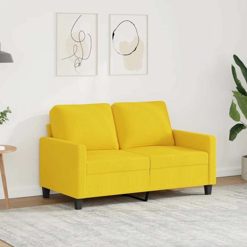 2-personers sofa 120 cm i stof – lysegul