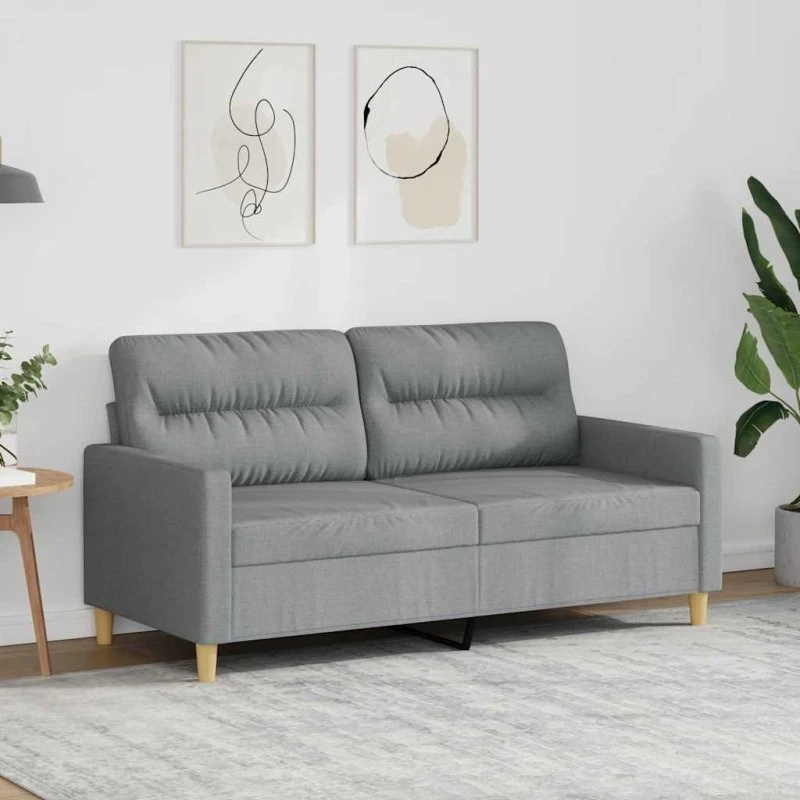 2-personers sofa 140 cm, lysegrå stof