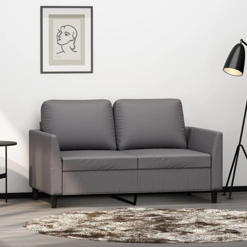 vidaXL 2-personers sofa 120 cm, gråt kunstlæder