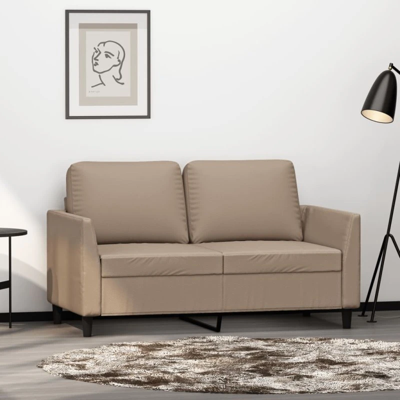 2-personers sofa 120 cm i cappuccino kunstlæder