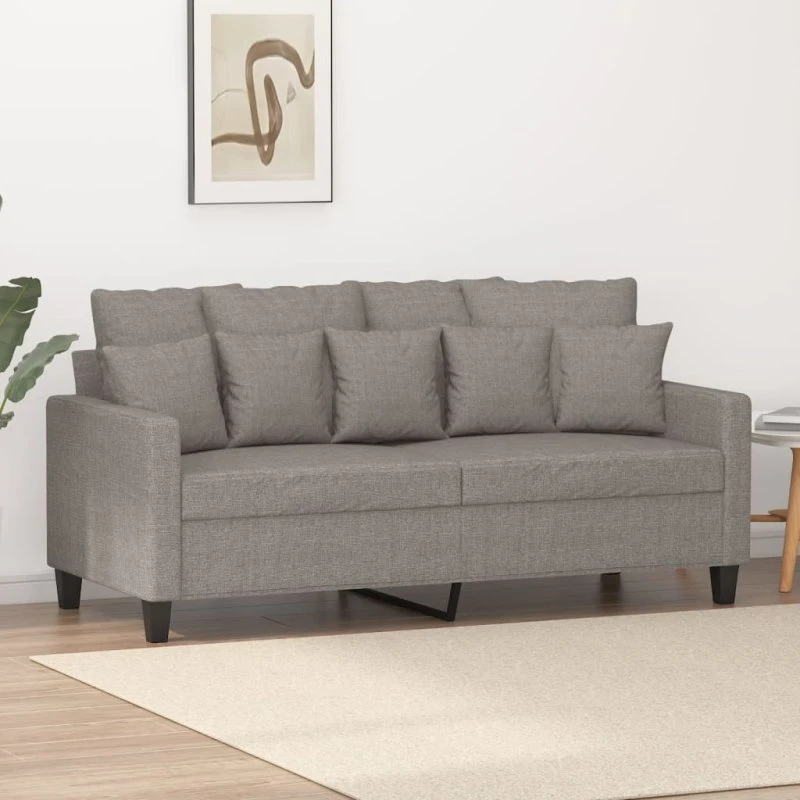 2-personers sofa 140 cm stof gråbrun, metalstel