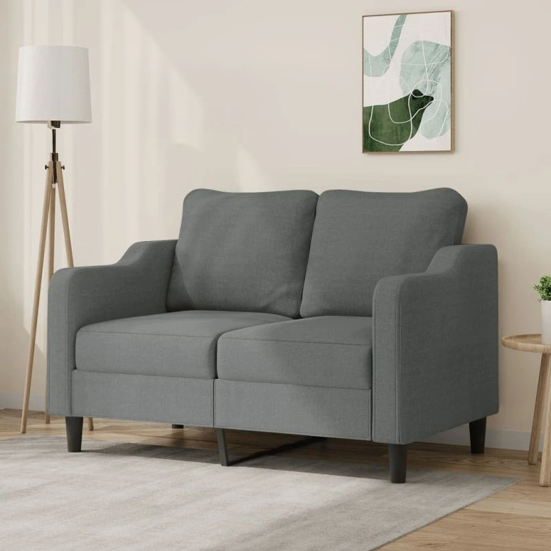 2-personers sofa 120 cm stof mørkegrå – robust & komfort