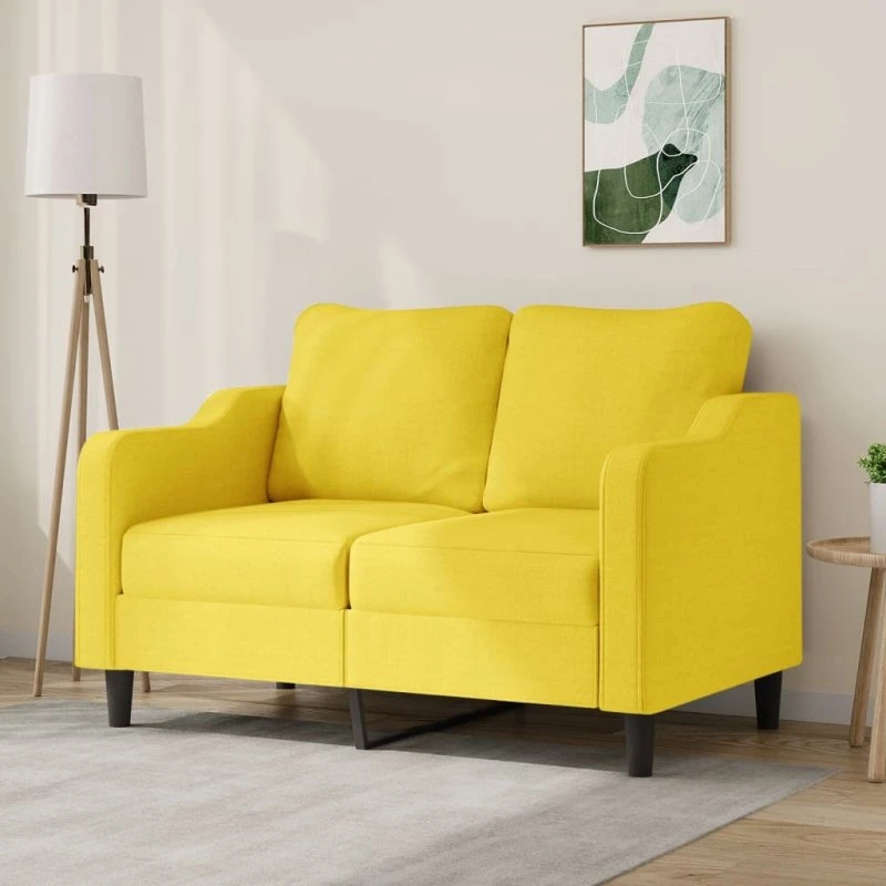 2-personers sofa 120 cm i lysegult stof