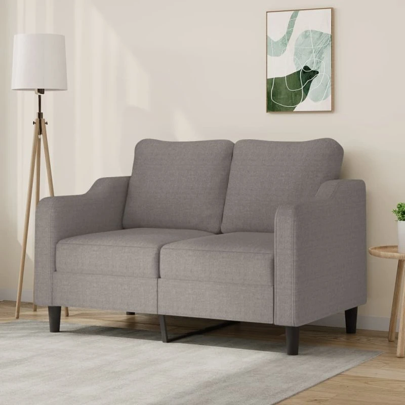 2-personers sofa i gråbrunt stof (120/140 cm)