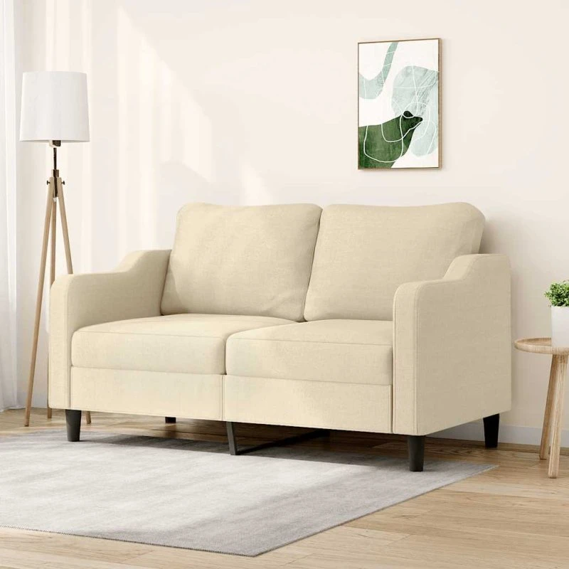 2-personers sofa 140 cm creme stof - komfort & design