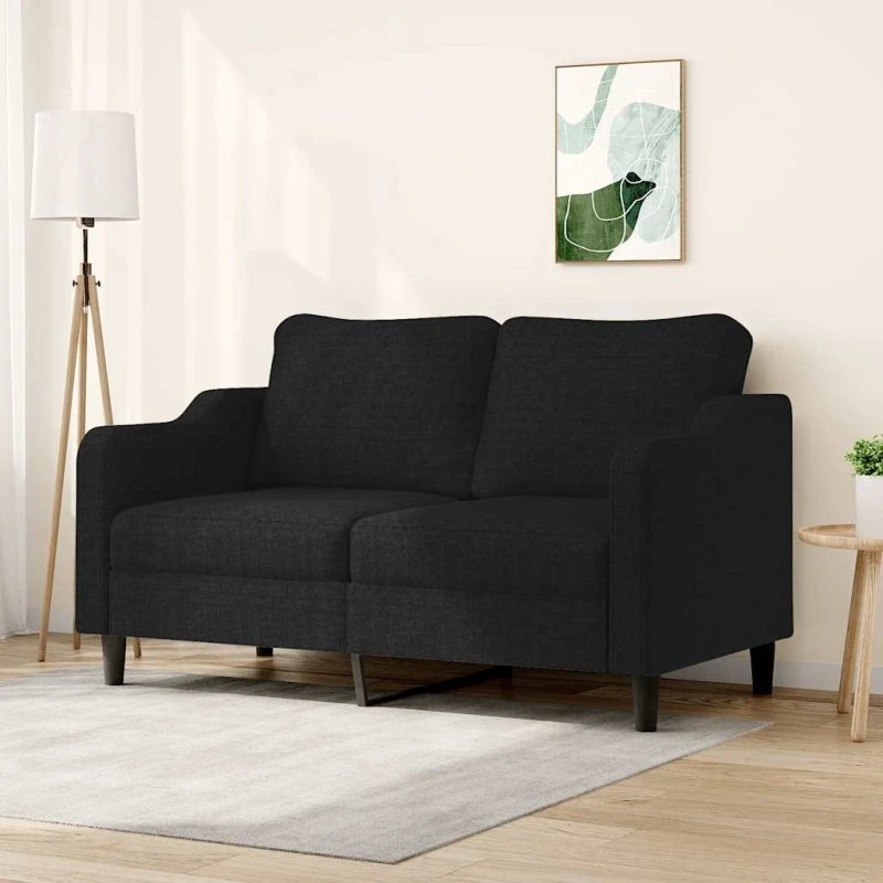 2-personers sofa 140 cm i sort stof