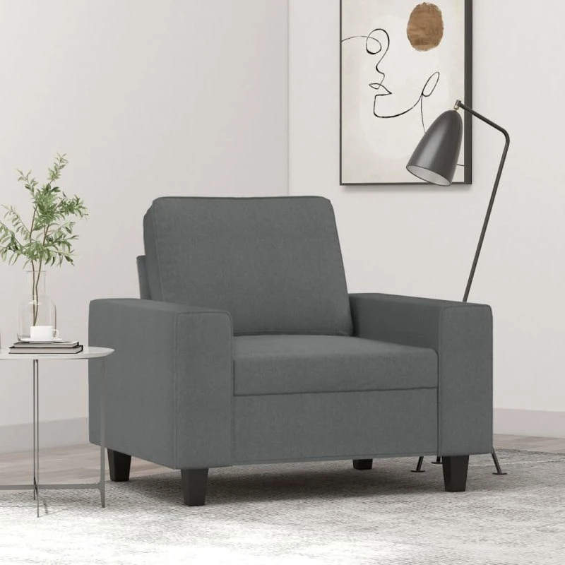 Lænestol 60 cm stof mørkegrå - komfortabel & robust