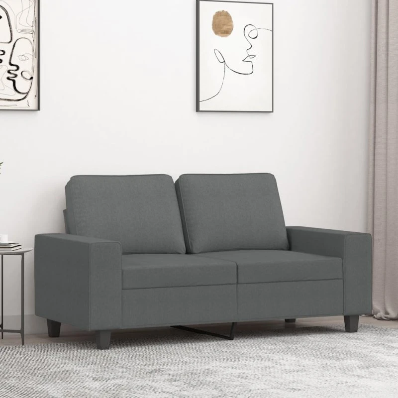 2-personers sofa 120 cm i mørkegrå stof