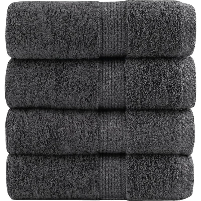 SOLUND vaskehåndklæder 4 stk 30x30 cm 600 g/m² - Antracit