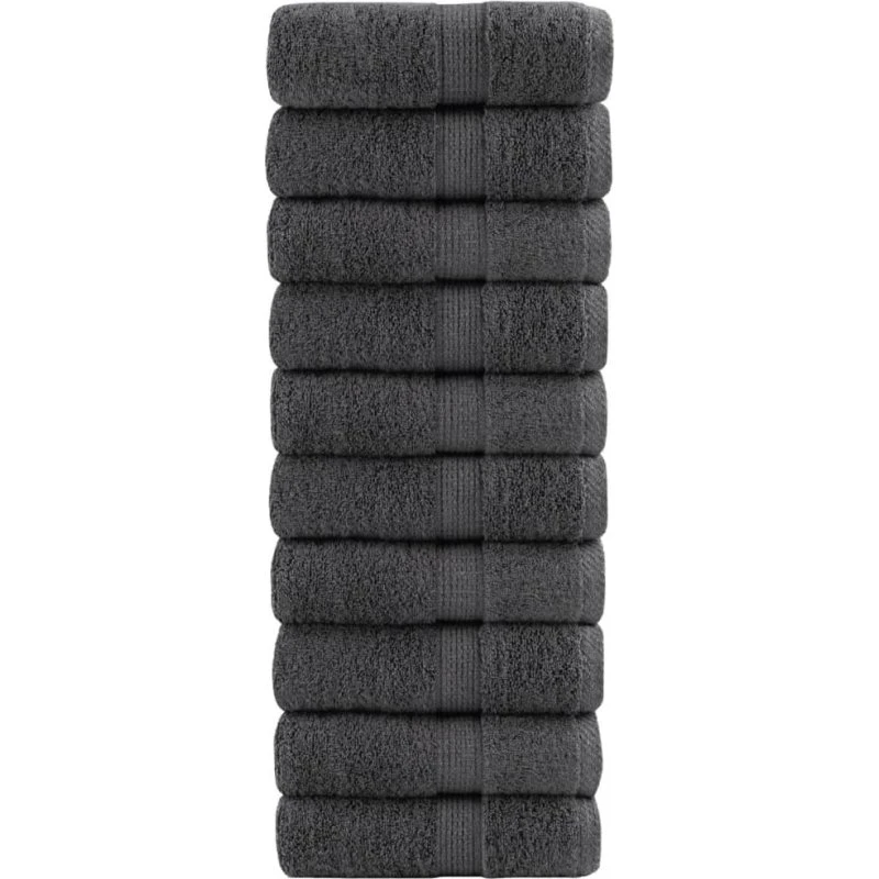 Premium vaskehåndklæder SOLUND 10 stk 30x30 cm antracit