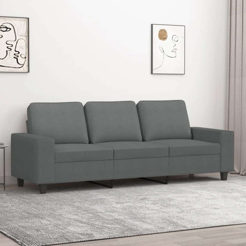 3-personers sofa 180 cm mørkegråt stof