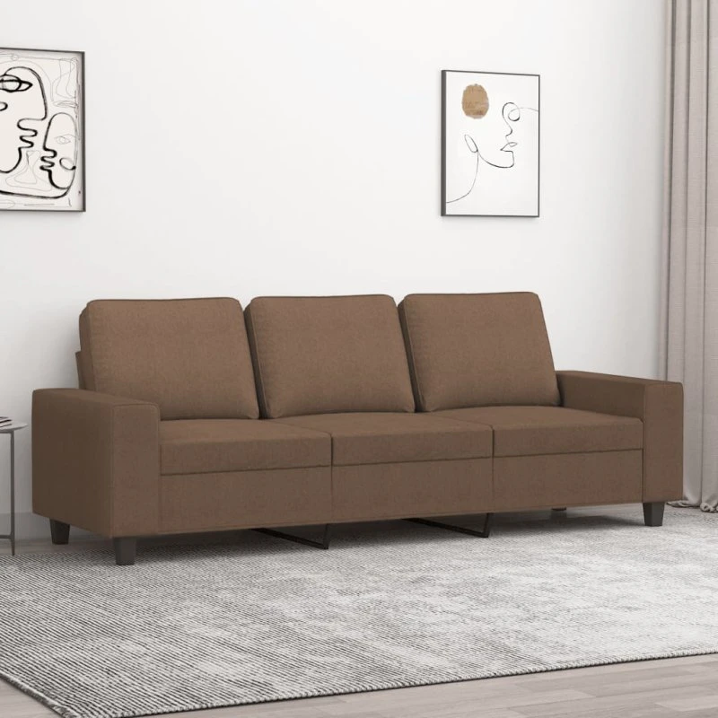3-personers sofa 180 cm i brun stof