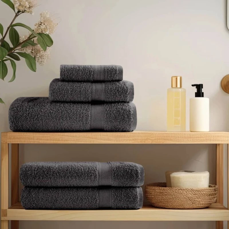 SOLUND badehåndklæder 4 stk 100x150 cm 600 GSM - Antracit