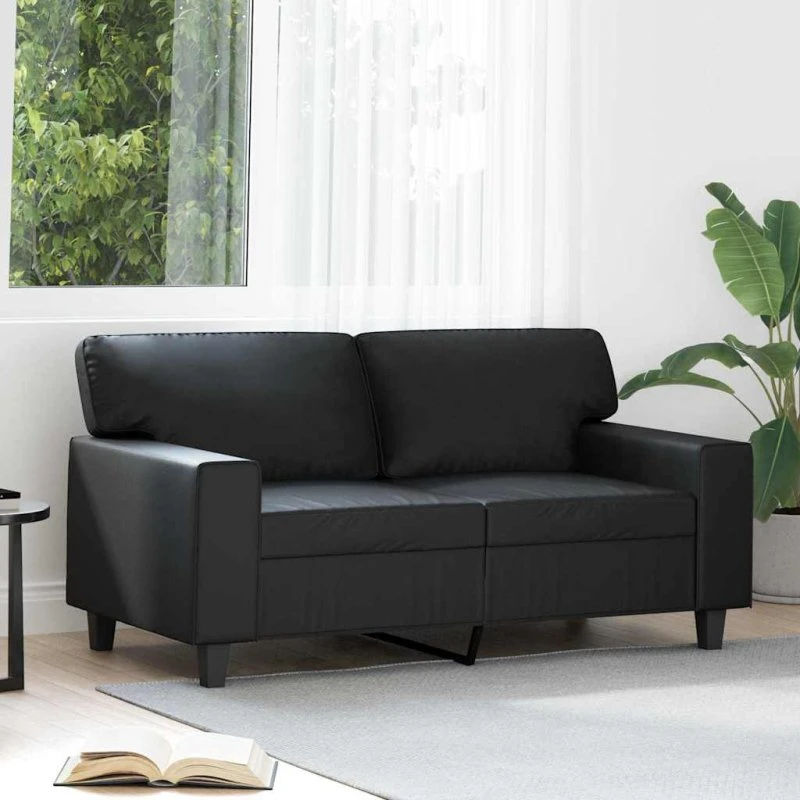2-personers sofa 120 cm - sort kunstlæder