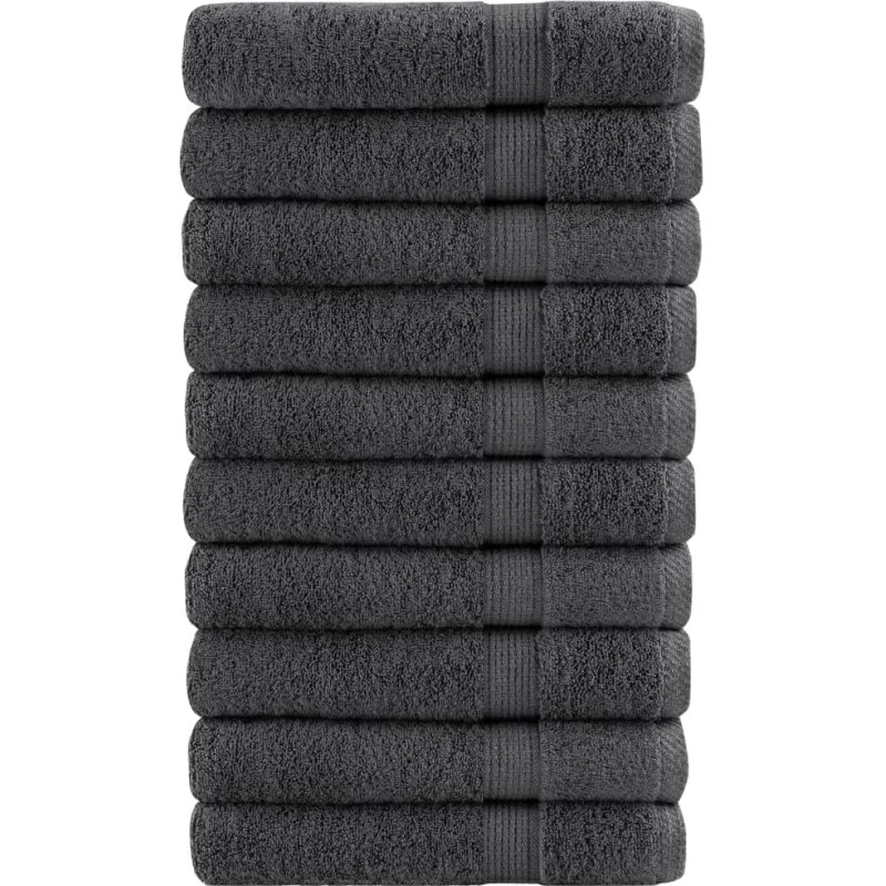 Saunahåndklæder SOLUND 10 stk 80x200 cm 600 g/m² – Antracit