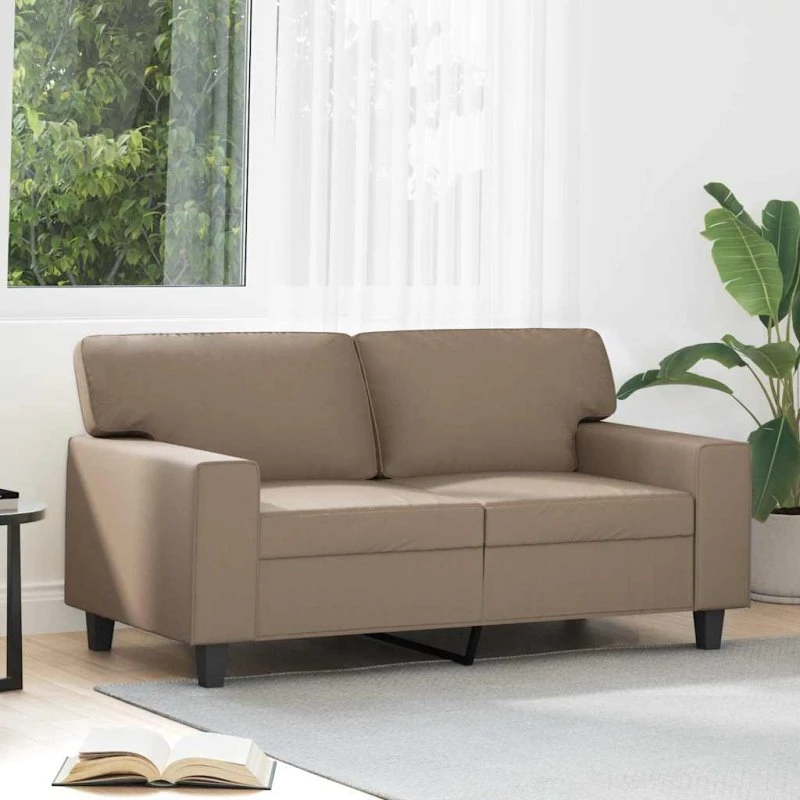 2-personers sofa 120 cm i cappuccino kunstlæder